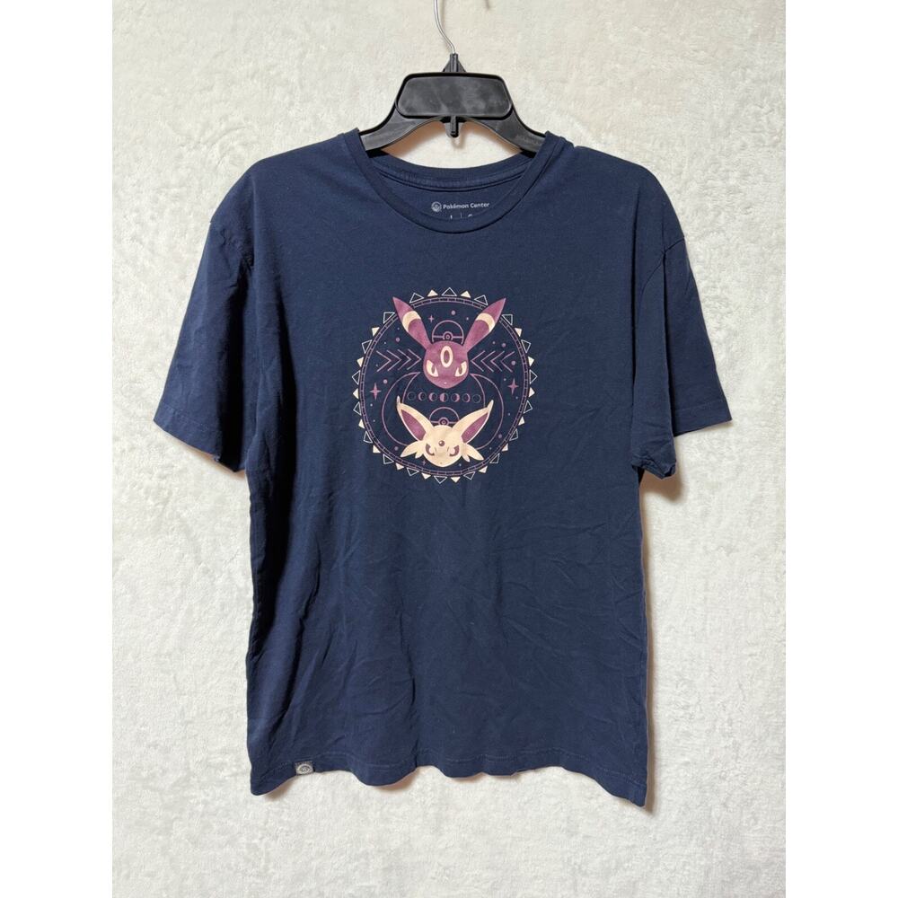 Pokemon Center 2020 Umbreon & Espeon Navy Shirt Size L